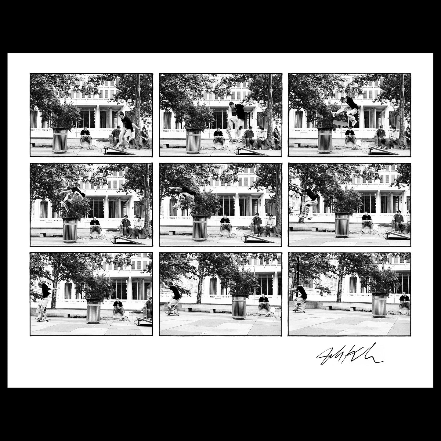 Josh Kalis Treflip Sequence SIGNED 11X14, Love Park. 1999